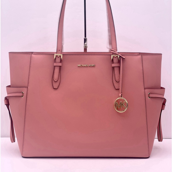 Michael Kors Gilly Large Drawstring Travel Leather Top Zip Tote - Picture 4 of 11